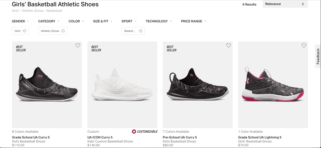ua girls shoes